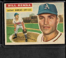 1956 Topps #82 Bill Renna A's White Back EX-EXMT Combine Shipping!