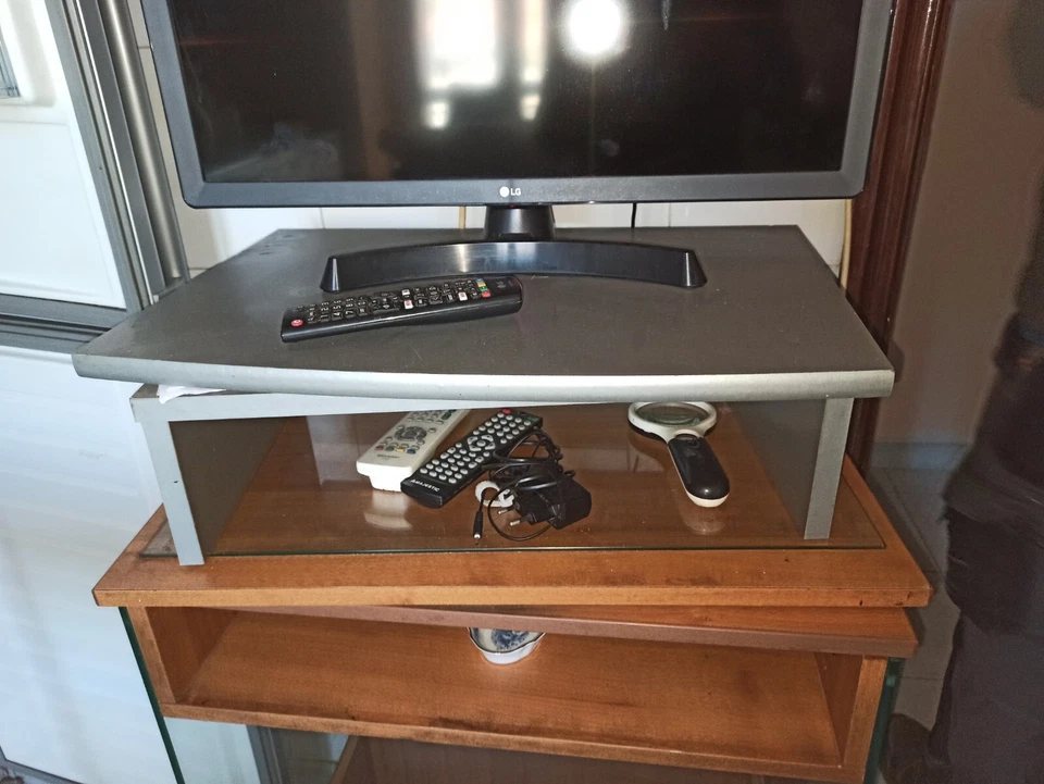 Supporto tv girevole rialzo porta tv video/decoder noce biondo - Immagine 2 di 4