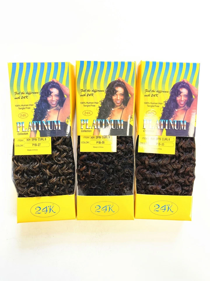 Rizo de onda de agua Jerry giratorio cabello humano colección 24K 8"" Foto 3 de 4