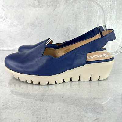 Sandales compensées femme Wonders Fly Memory Gel 7/38 cuir bleu à