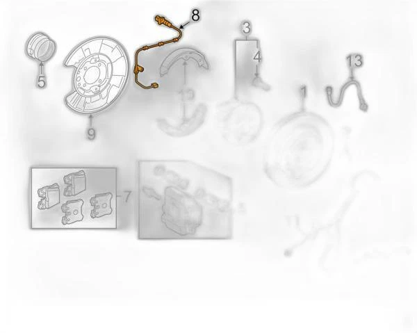 Lexus LS460 LS600h USF40 UVF46 Disc Brake Pad Wear Sensor LH OEM 47790-50060 - Image 2 of 3