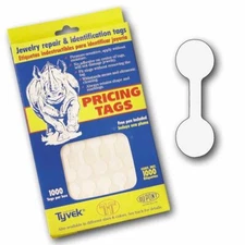 White Jewelry Price Tags for Jewelry Adhesive Price Tag Tear Proof Tags 1000 Pc