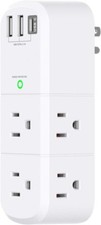 Mifaso 6-AC  3-USB Surge Protector   Rotating Flat Plug Power Strip, 1800J