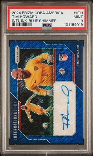 2024 Panini Prizm Copa America Tim Howard Int'l Ink Blue Shimmer USA PSA 9 Pop 1