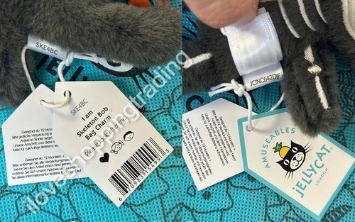 AUTENTICO JELLYCAT DA COLLEZIONE HALLOWEEN SCHELETRO BOB BAG CHARM PELUCHE GIOCATTOLO SKE4BC - Foto 8 di 24
