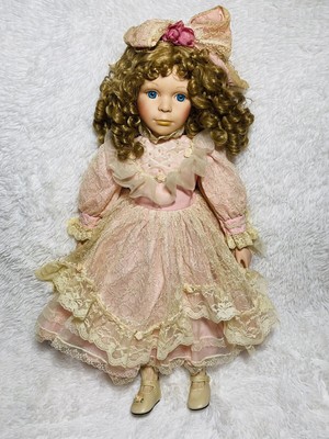 26  Welden Museum Precious Princess Porcelain Doll Pink Frilly Doll,  Ringlets