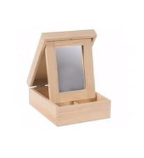 Dressing table make-up makeup mirrored box with 2 slots for accessories