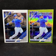  (2) 2019 Donruss Optic Lime Green Wilson Ramos #158 & Base New York Mets