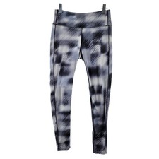 Athleta Women's Athletic Leggings Size Medium Gray White Print Super Soft
