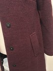 H&M Wool blend Collarless Women's Coat Size 4 US Burgundy — photo 2
