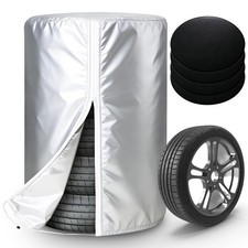 FreeTec Borsa per pneumatici per auto con 4 tappetini in feltro 17-22 pollici