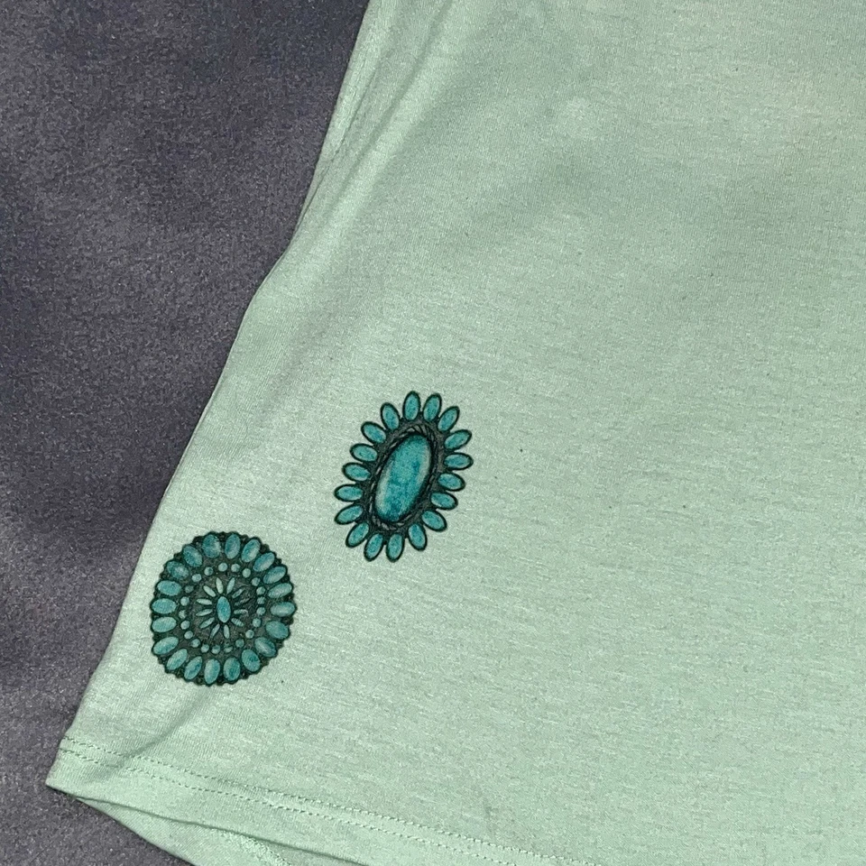 Camiseta para mujer Truhearts verde menta delgada más 2X Cant Wrangle vaqueros y ángeles Foto 3 de 4