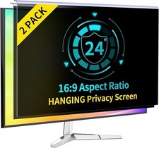 2 Pk DEJIMAX 24" Computer Privacy Screen Filter Monitor Hanging Anti-BlueLight