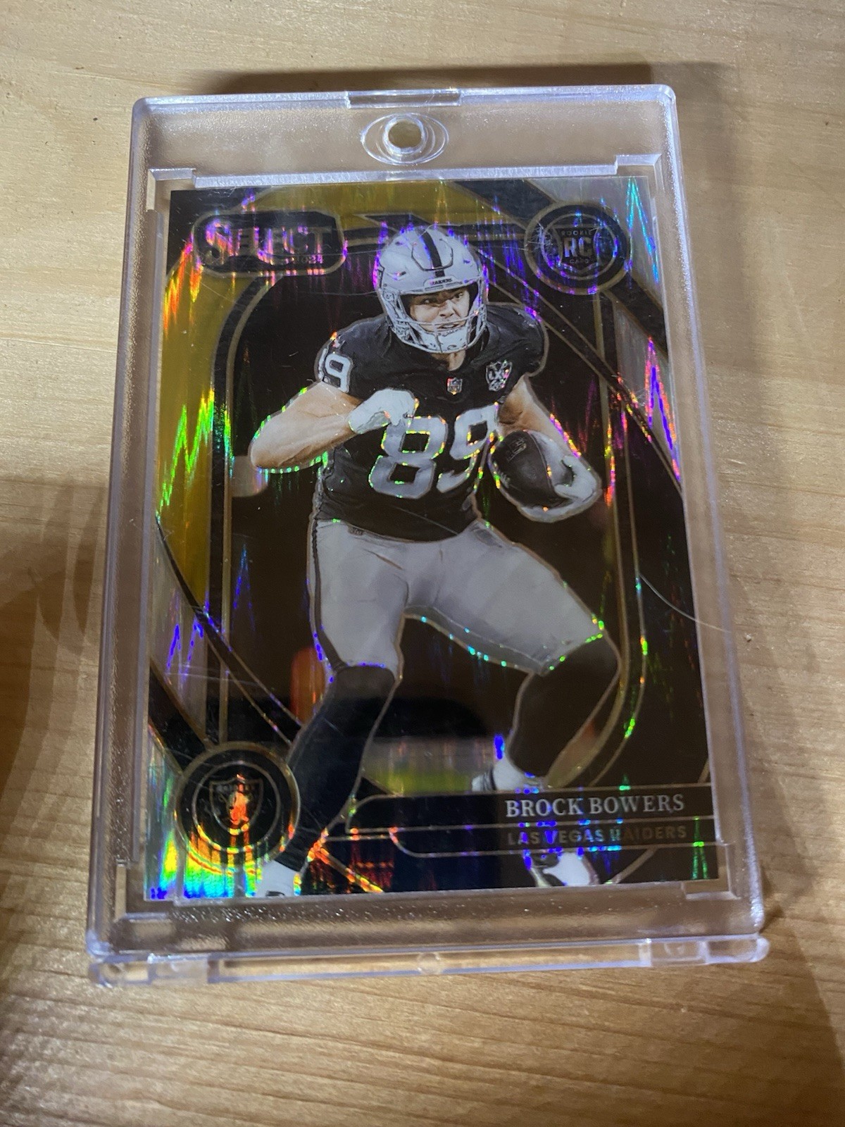 2024 Select Brock Bowers Club RC Black and Gold Prizm Shock #222 Raiders