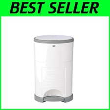 EKO Classic Diaper Pail, White  Eco-Friendly Step  Drop