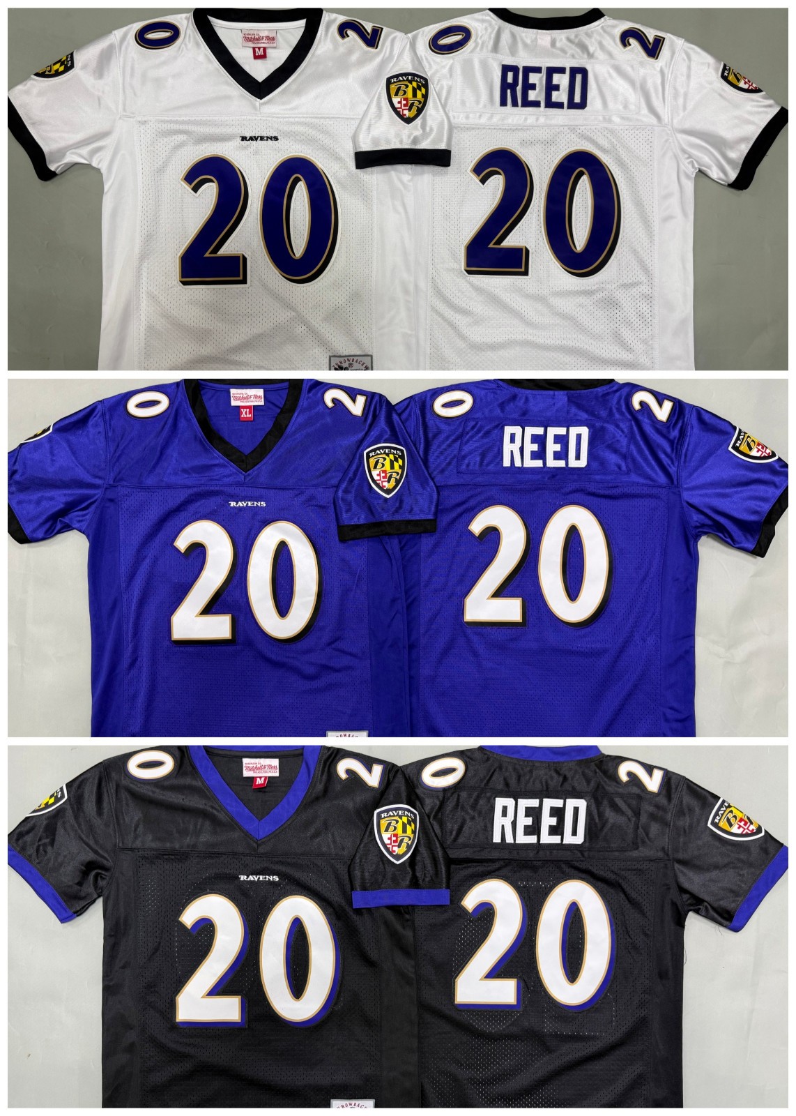 ​​Tariffs​ Free! YOUTH'S Ravens #20 Ed Reed Throwback Sewn Stitched Jersey.
