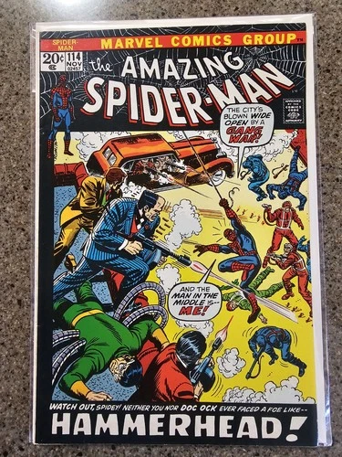 Amazing Spider-Man #114  (1972) VF 2nd app. and first cover of Hammerhead. 🔥