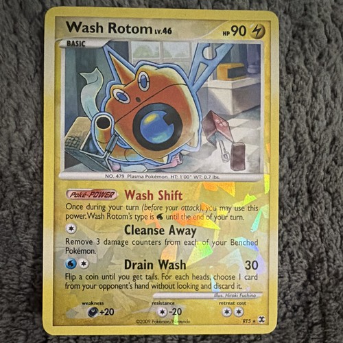 Wash Rotom RT5 Rising Rivals Holo Rare Pokemon TCG Card 2009 English HP 90