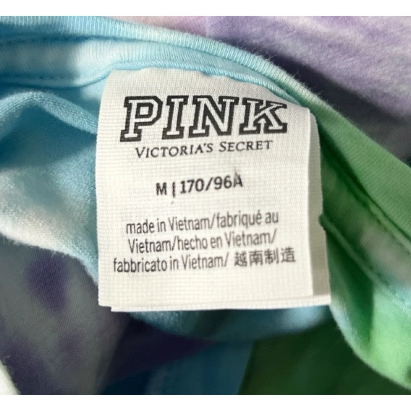 UNDERCOVER Abito T Shirt Rosa Victorias Secret Tie Dye Cotone Fiancati Taglia Media