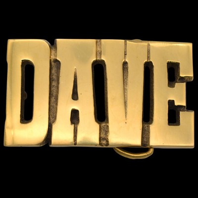 Dave Name Solid Brass Vintage Belt Buckle by BBB Baron [ca. 1970s]