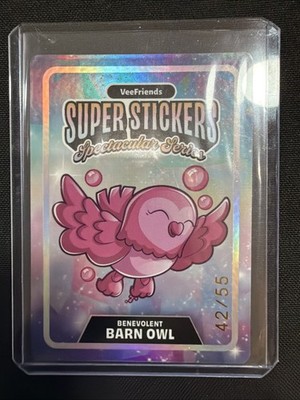 Veefriends 2026 Spectacular Series Super Sticker Benevolent Barn Owl #/55