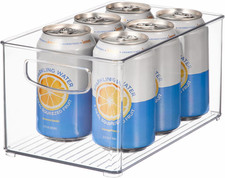 Stackable Clear Plastic Bin Kitchen Organizers and Storage, for Fridge and Pan