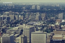 AERIAL VIEW OF TORONTO, CANADA LOOKING NORTH, 1972 PHOTO SLIDE