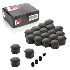 20x Felgen Radschrauben Sechskant Kappen 17 mm schwarz für AUDI A1 A3 A5 A7 