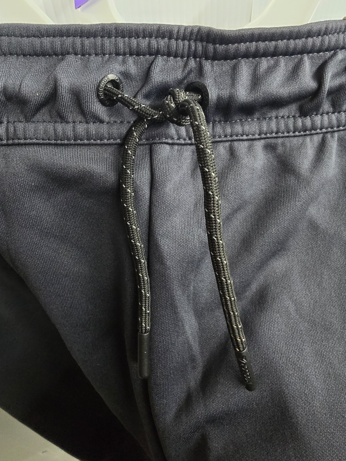 Reebok NEW Men's Blue Gray Slim Elastic Waist Drawstring Interlock Pants thumbnail 4