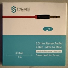 Syncwire 3.5mm Stereo Audio Cable Male-to-Male 1m 3.3ft   New in Box