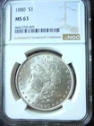 1880-P Morgan dollar NGC, MS-63 Great Coin for the Grade Nice Eye Appeal