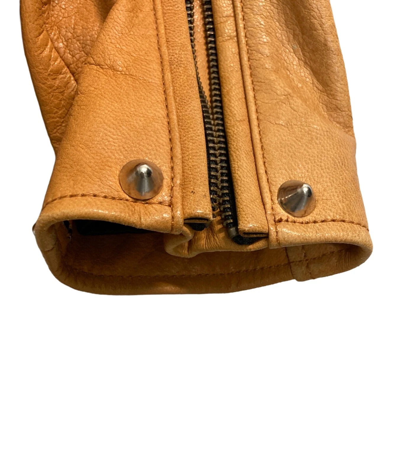 JACKROSE Studded Leather Riders Jacket Men's Size 3 Brown image 7