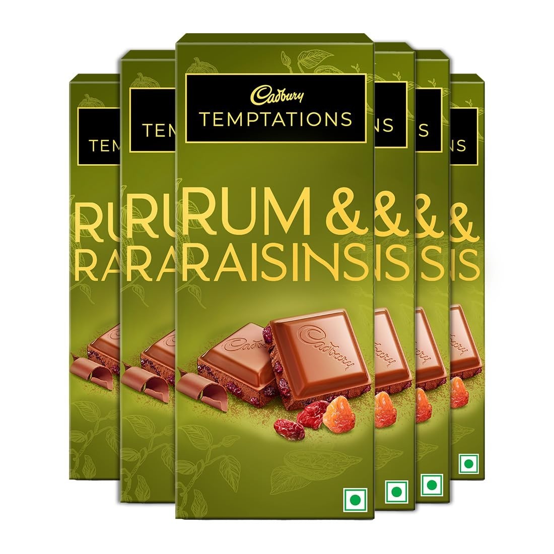 Cadbury Temptations Rum&Raisins Premium Chocolate Bar,70 Gram