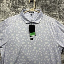 Bad Birdie Core Golf Polo Mens XL Baby Lush Performance Stretch Lavender Floral