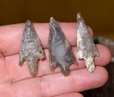 African Neolithic Stone Projectile Knapped Arrowhead Points Sahara Desert Africa