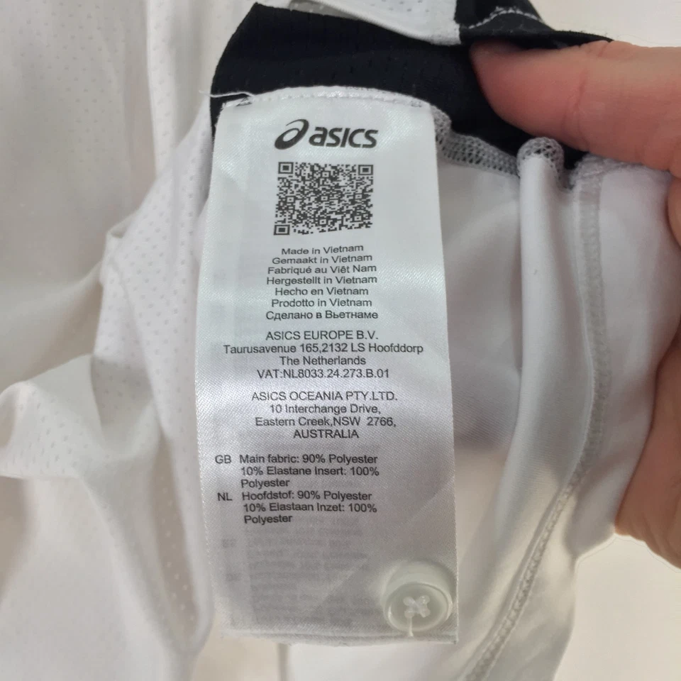 Camisa polo fitness masculina Asics tamanho XL branca manga curta gola 117096 - Imagem 4 de 4