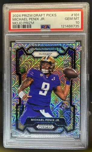 2024 Panini Prizm Collegiate Draft Picks Michael Penix Jr. RC Mojo #/25 PSA 10