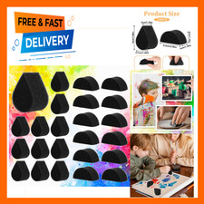 Face Painting Sponges 24PCS Black High Density Synthetic Petal Oval Semicircular