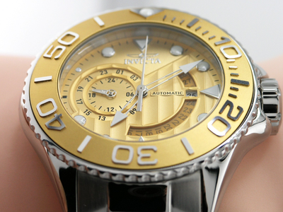 NEW INVICTA 47543 GRAND DIVER AUTOMATIC GOLD DIAL STEEL WATCH 300M