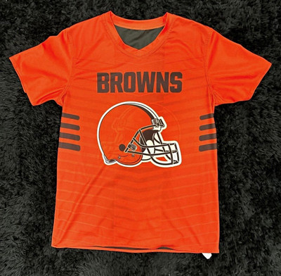 NFL Cleveland Browns Football V-Neck Jersey Style Graphic T-shirt Orange M