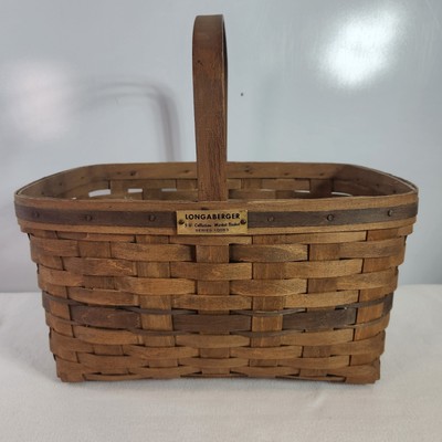 Longaberger 1983 Original J.W. Collection Market Basket~1ST ED.~Blue+Brass Tag