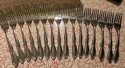 Set of 16 Gorham Stegor CHANSON pattern stainless Dinner salad forks USA