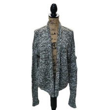 NWOT Abercrombie  Fitch Open Front Cardigan Knit Sweater Green  White Womens M