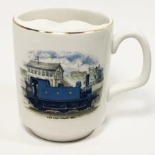 Rare 1973 Lord Nelson Pottery England Mustache Mug Vtg PUFFING BILLY TANK ENGINE