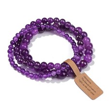 3PCS Natural Stone Beaded Bracelet 4/6/8mm Healing Crystal Stretch Jewelry
