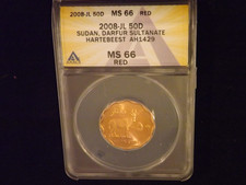 2008-JL   50 D   Sudan Darfur Sultanate      ANACS  MS 66