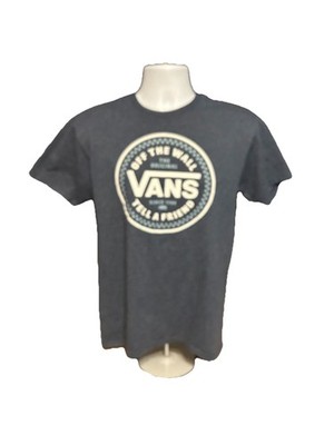 Vans Off The Wall Tell A Friend Shirt Adult Medium Heather Blue Short Sleeve