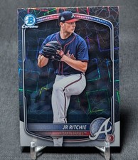 JR Ritchie Chrome Lazer Refractor Rookie 2025 Bowman Draft Card #BDC-199 Braves