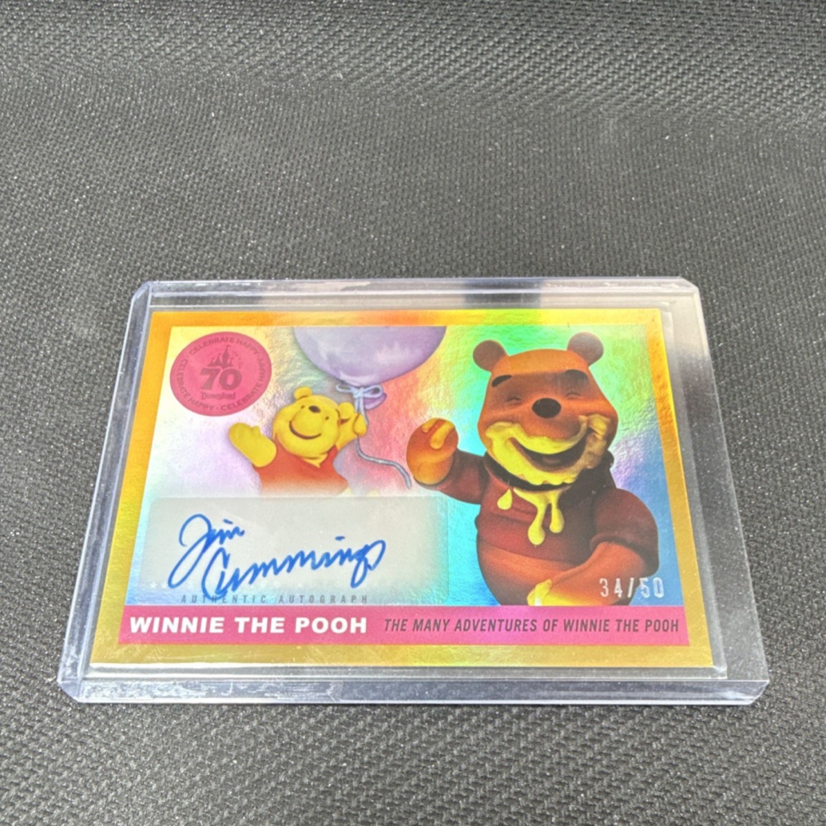 PitBabe2 Pooh サイン入り トレカ LevelUpFM Topps Disneyland 70th Winnie the Pooh Jim Cummings Autograph Gold