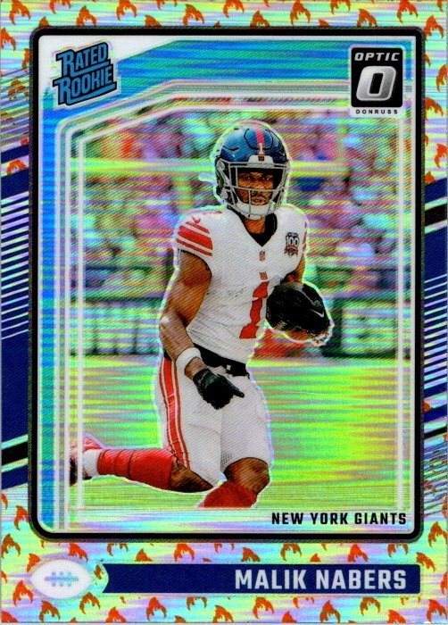 Malik Nabers 2024 Donruss Optic Fire Rookie Card #271 SSP - Giants